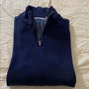 Robert Graham Blue Golf Luxury Business Casual Quarter Zip Sweater